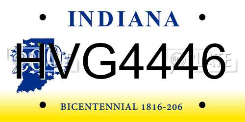 HVG4446 Indiana License Plate