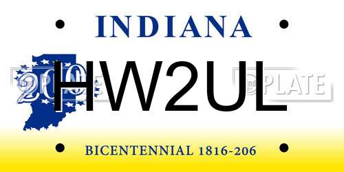 HW2UL Indiana License Plate
