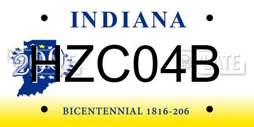 HZC04B Indiana License Plate