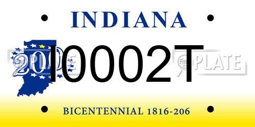 I0002T Indiana License Plate