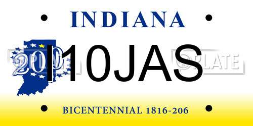 I10JAS Indiana License Plate