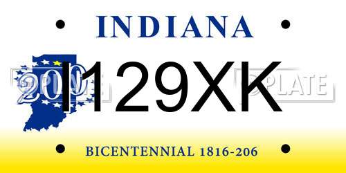I129XK Indiana License Plate