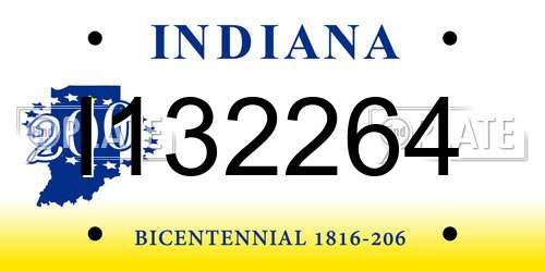 I132264 Indiana License Plate