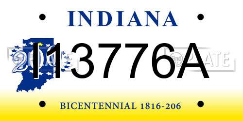 I13776A Indiana License Plate