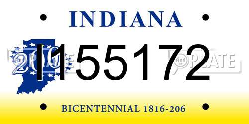 I155172 Indiana License Plate