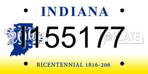 I155177 Indiana License Plate