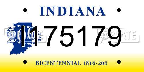 I175179 Indiana License Plate