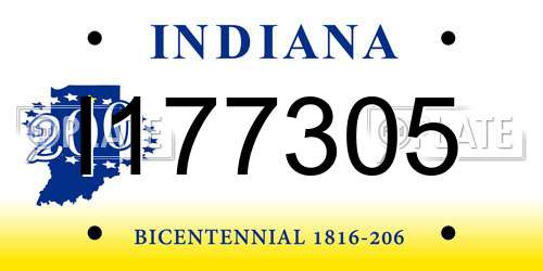 I177305 Indiana License Plate