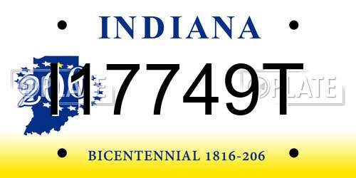 I17749T Indiana License Plate