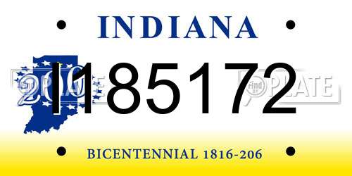 I185172 Indiana License Plate