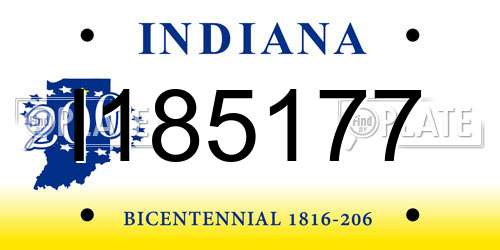 I185177 Indiana License Plate