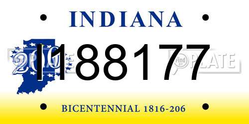 I188177 Indiana License Plate