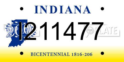 I211477 Indiana License Plate