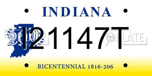 I21147T Indiana License Plate