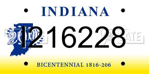 I216228 Indiana License Plate