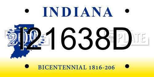 I21638D Indiana License Plate