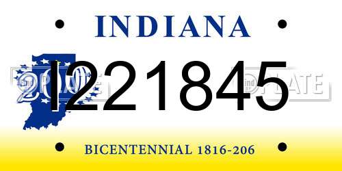 I221845 Indiana License Plate