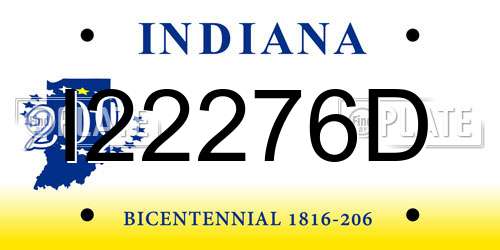 I22276D Indiana License Plate