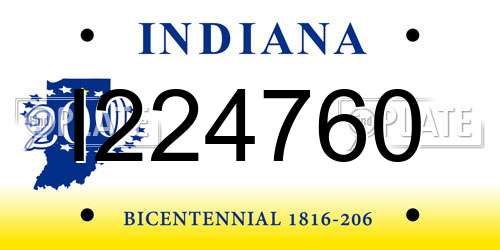 I224760 Indiana License Plate