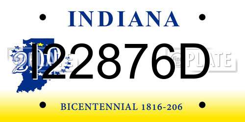 I22876D Indiana License Plate