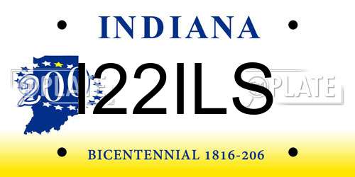 I22ILS Indiana License Plate