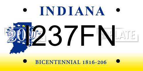 I237FN Indiana License Plate