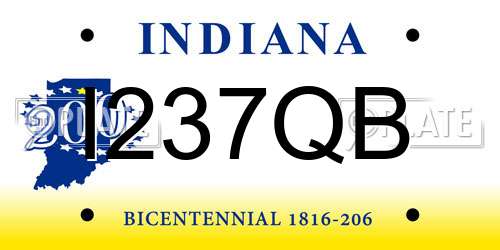 I237QB Indiana License Plate