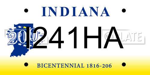 I241HA Indiana License Plate
