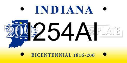 I254AI Indiana License Plate