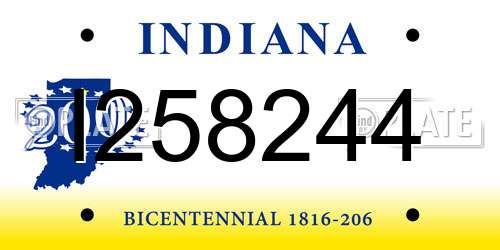 I258244 Indiana License Plate