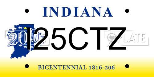 I25CTZ Indiana License Plate