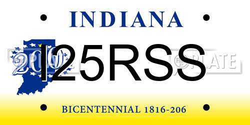 I25RSS Indiana License Plate