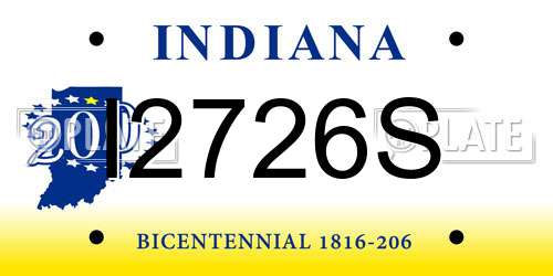 I2726S Indiana License Plate