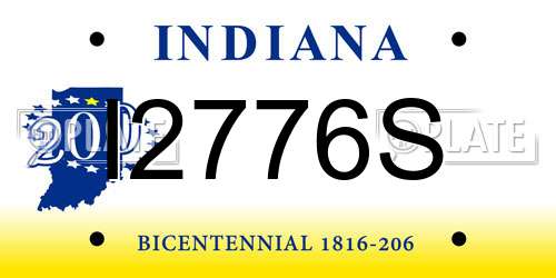 I2776S Indiana License Plate