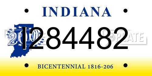 I284482 Indiana License Plate