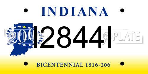 I2844I Indiana License Plate