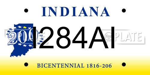 I284AI Indiana License Plate