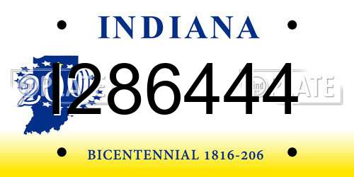 I286444 Indiana License Plate
