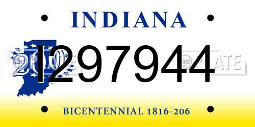 I297944 Indiana License Plate