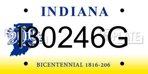 I30246G Indiana License Plate