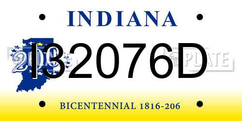 I32076D Indiana License Plate