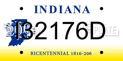 I32176D Indiana License Plate