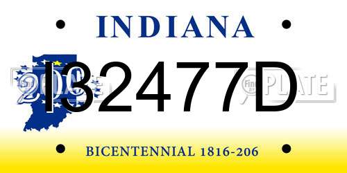 I32477D Indiana License Plate