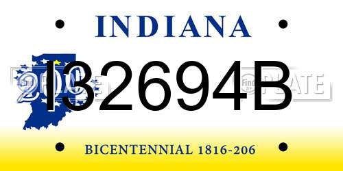 I32694B Indiana License Plate
