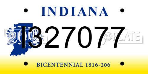 I327077 Indiana License Plate