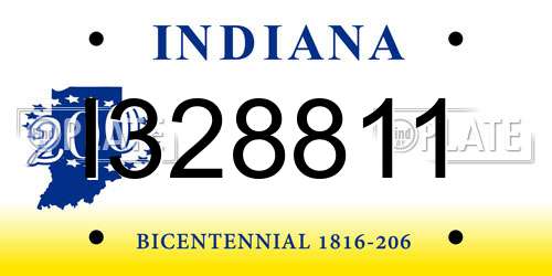 I328811 Indiana License Plate