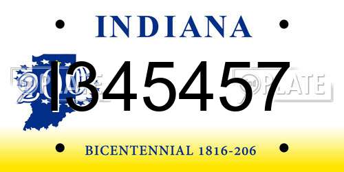 I345457 Indiana License Plate