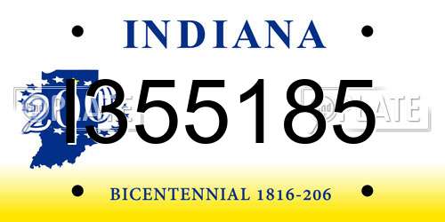 I355185 Indiana License Plate