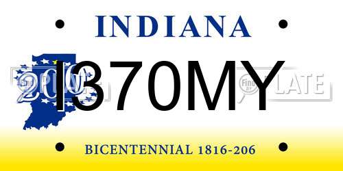 I370MY Indiana License Plate