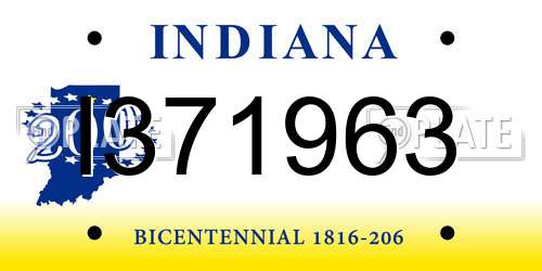 I371963 Indiana License Plate